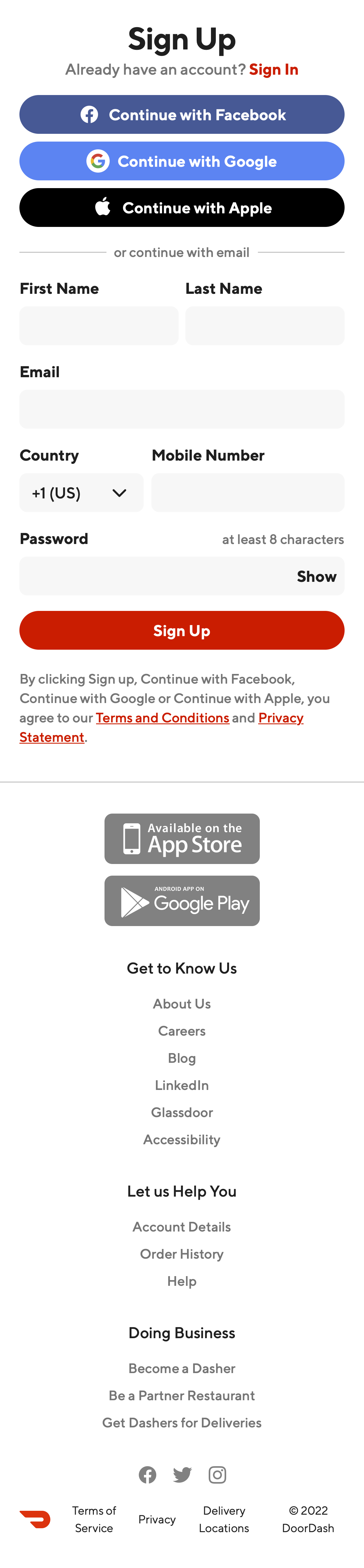 DoorDash’s Mobile Account Selection 323 of 841 Account Selection